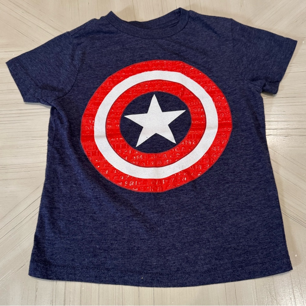 Marvel Captain America Shield Graphic T-Shirt Kids 5T Blue